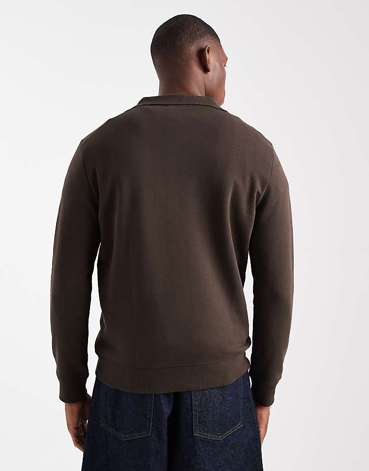 https://images.asos-media.com/products/new-look-1-4-zip-polo-sweatshirt-in-dark-brown/209526735-3?$n_750w$&wid=750&fit=constrain